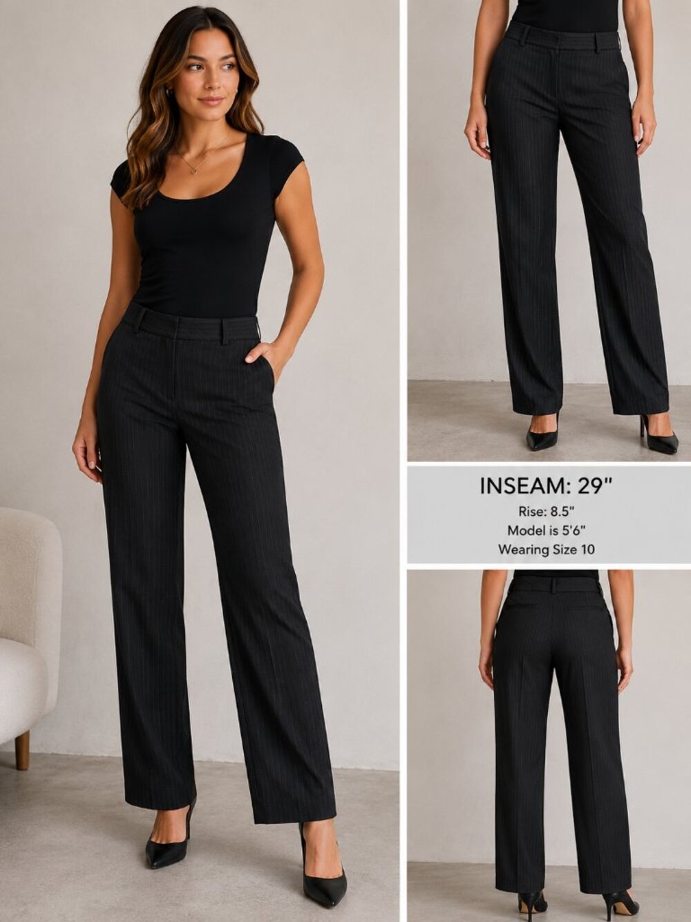 Banana Republic Martin Fit Pinstripe Dress Pants Women Size 10 Career